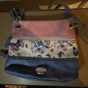 butterfly and flower Crossbody Bag